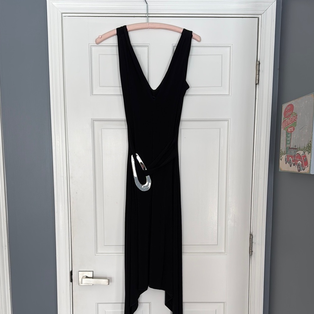 Elegant Black V-Neck Dress